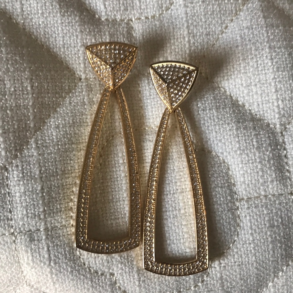 Gold and crystal earrings